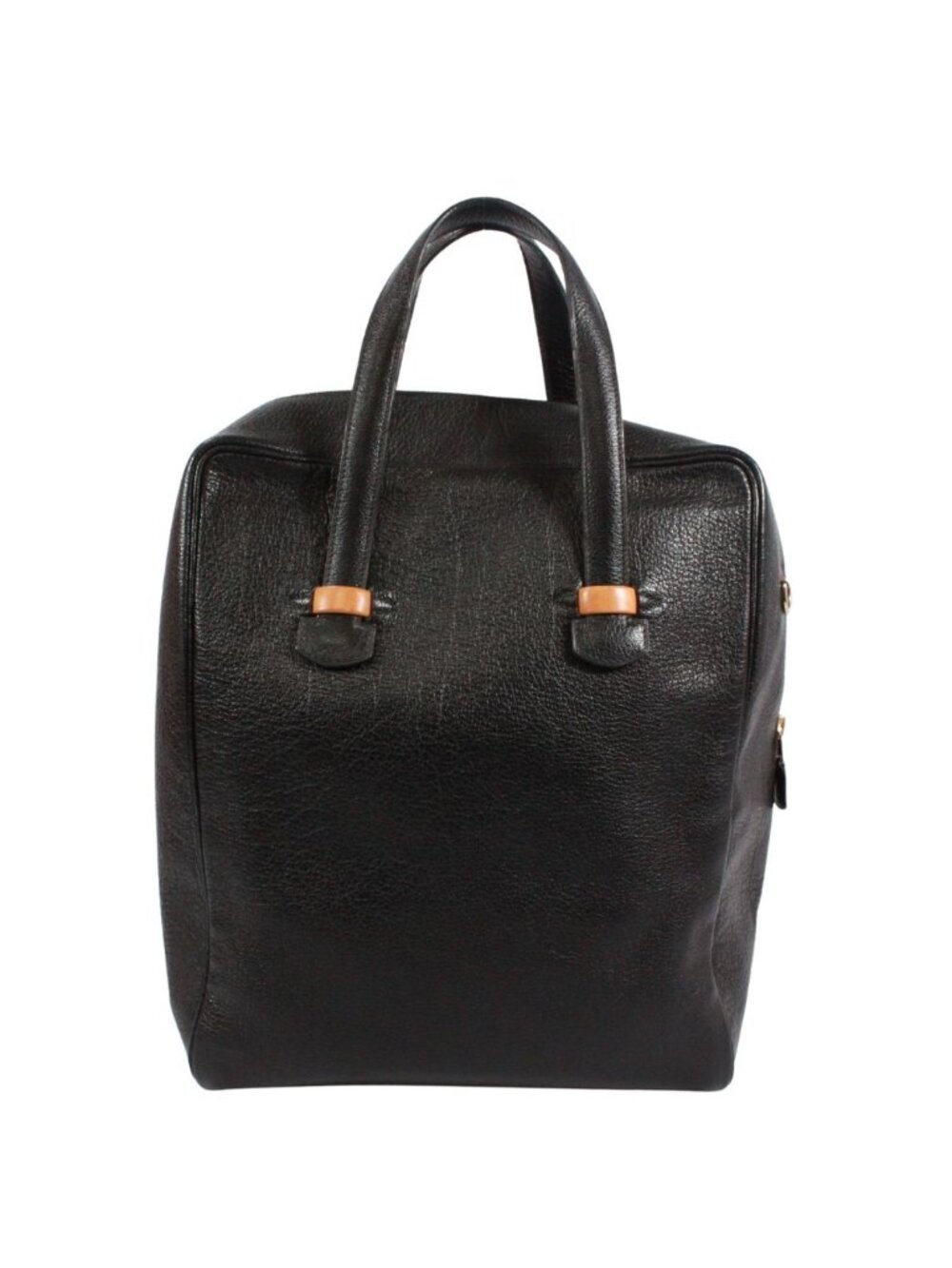 Hermes Gallop Buffalo Black Tote Bag Gold